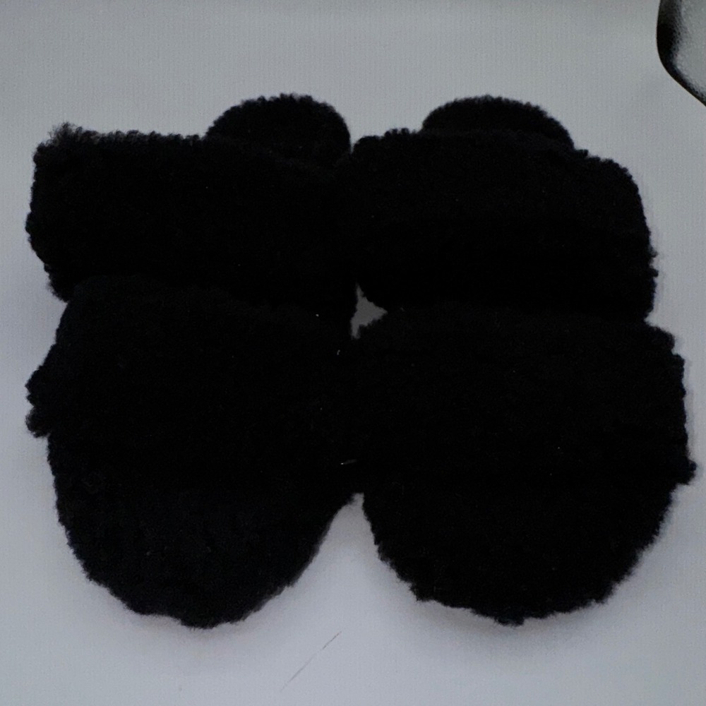 EILEEN FISHER Shoes Womens 7.5 Dello‎ Shearling Slide Sandal Black Lamb Fur Slip - Picture 5 of 13